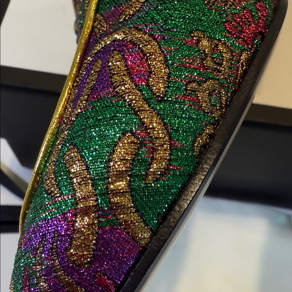 Gucci Women's Green and Purple Mules size 10 - Picture 6 of 13